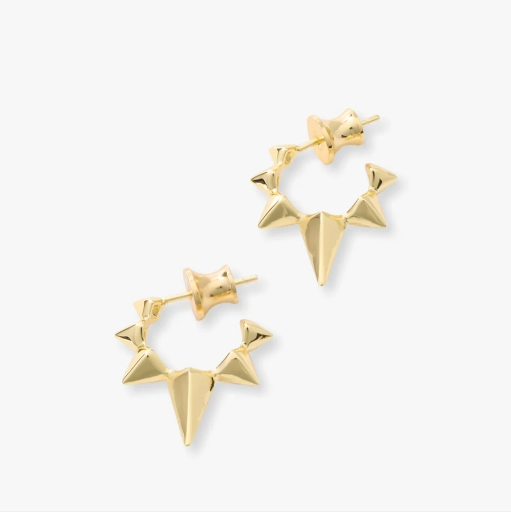 Melinda Maria Gold Spike Hoop Earrings